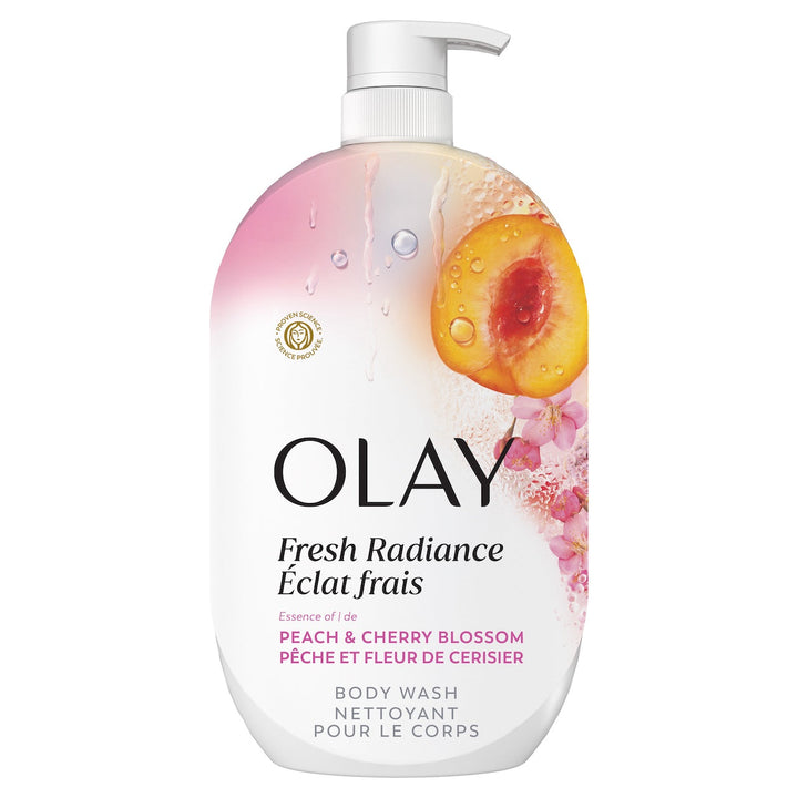 Olay Fresh Radiance Body Wash with Essence of Peach and Cherry Blossom, Vitamin B3 and Antioxidant Blend 35oz