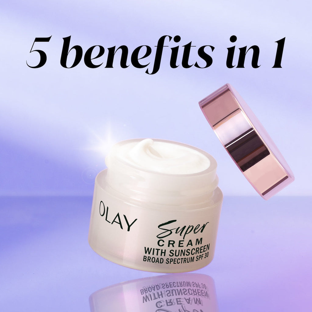 Olay Super Cream Mini with Sunscreen SPF 30, Ultra Lightweight SPF Face Moisturizer