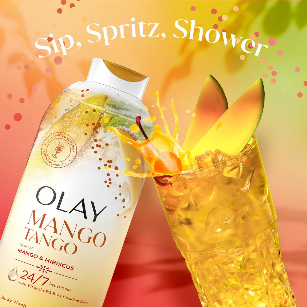 Olay Mango Tango Body Wash with Notes of Mango and Hibiscus, Vitamin B3 and Antioxidant Blend