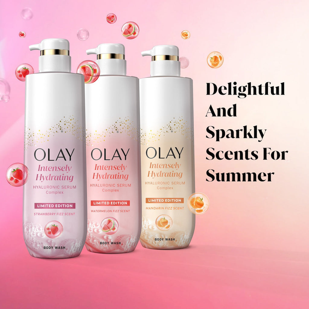 Olay Intensely Hydrating Body Wash, Strawberry