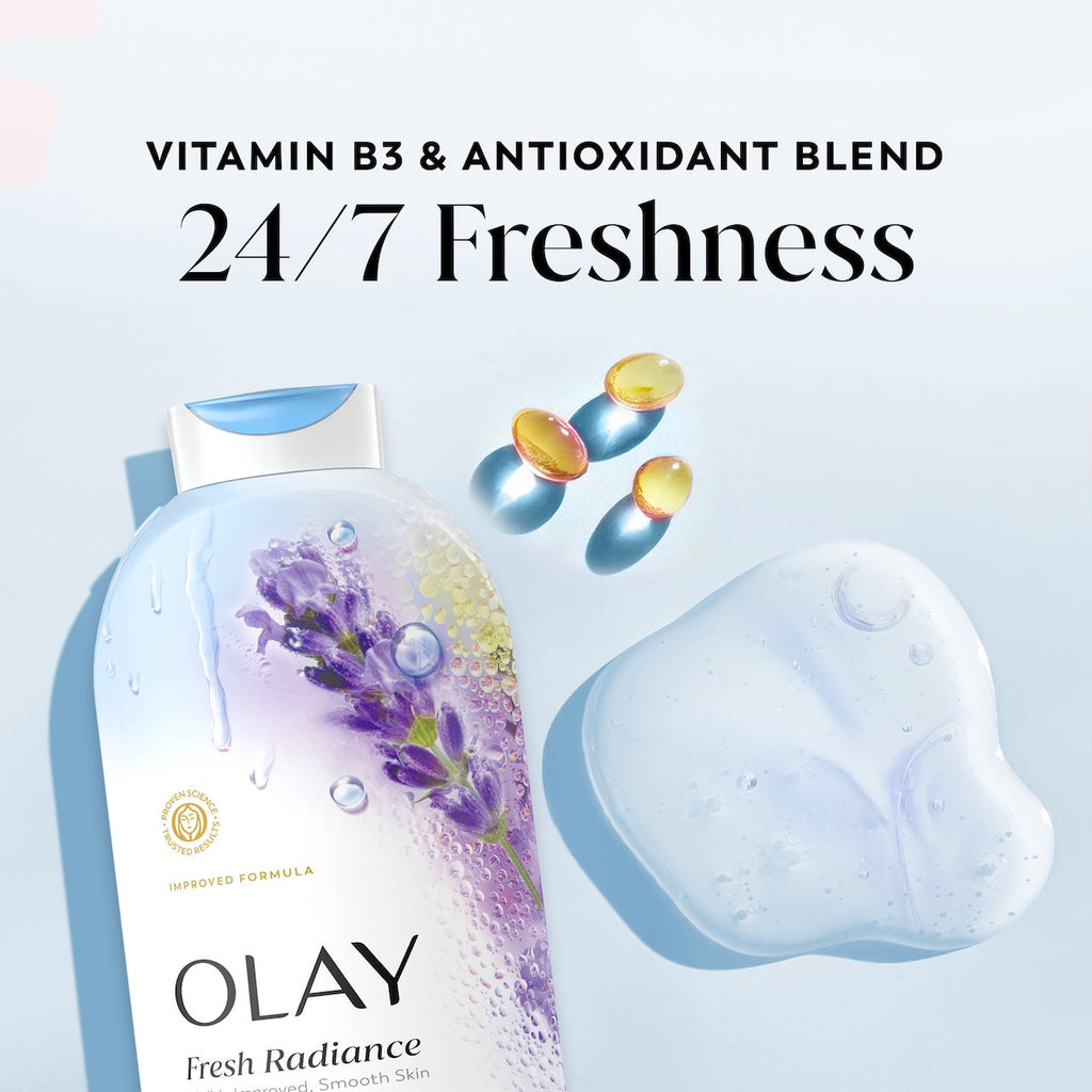 Olay Fresh Radiance Body Wash with Essence of Birch Water and Lavender