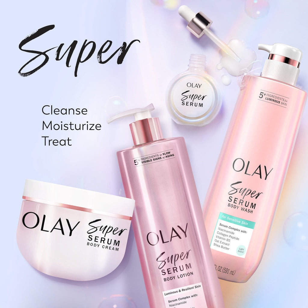 Olay Super Serum Body Wash for Sensitive Skin, 20oz, Serum Complex for Luminous Skin