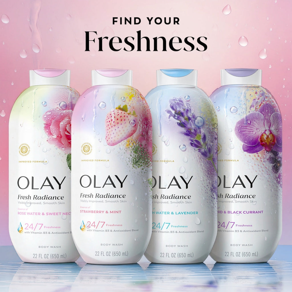 Olay Fresh Radiance Body Wash with Essence of Strawberry and Mint