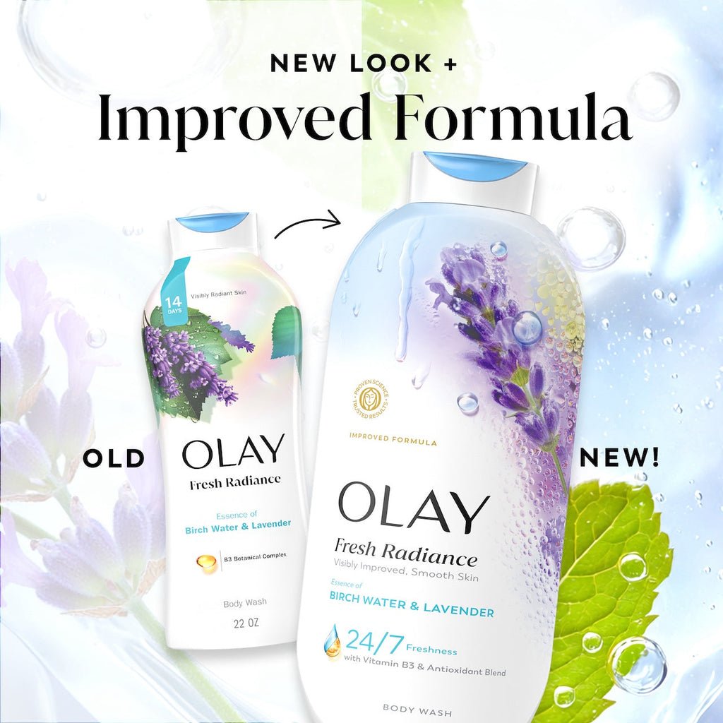 Olay Fresh Radiance Body Wash with Essence of Birch Water and Lavender