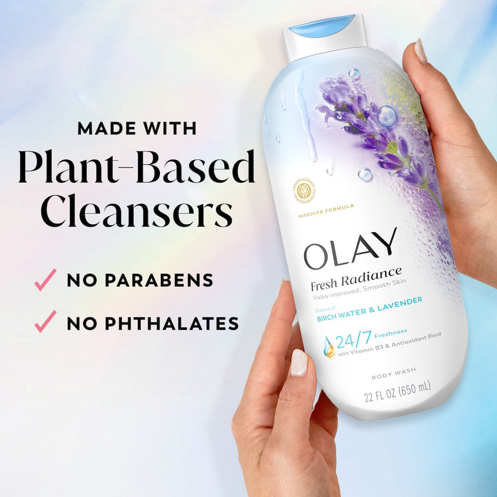 Olay Fresh Radiance Body Wash with Essence of Birch Water and Lavender