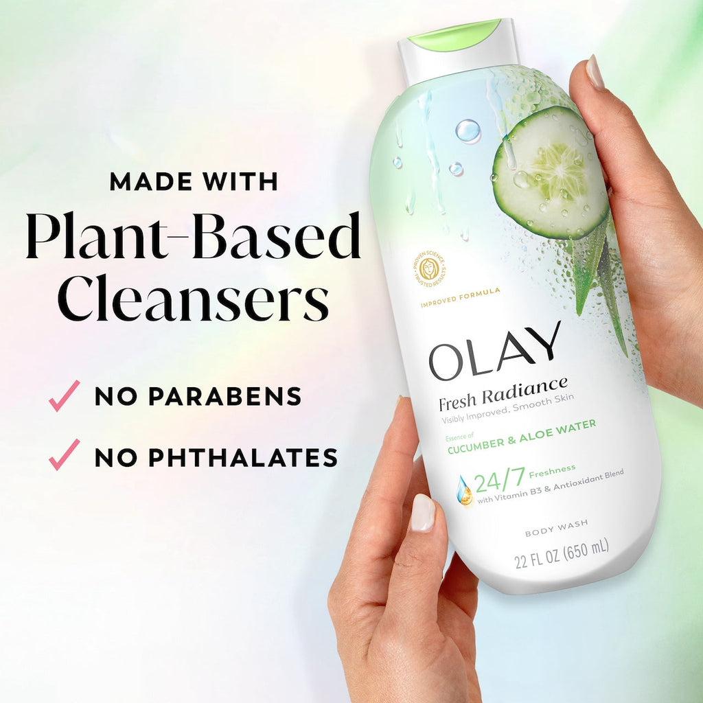 Olay Fresh Radiance Body Wash with Essence of Cucumber and Aloe Water, Vitamin B3 & Antioxidant Blend