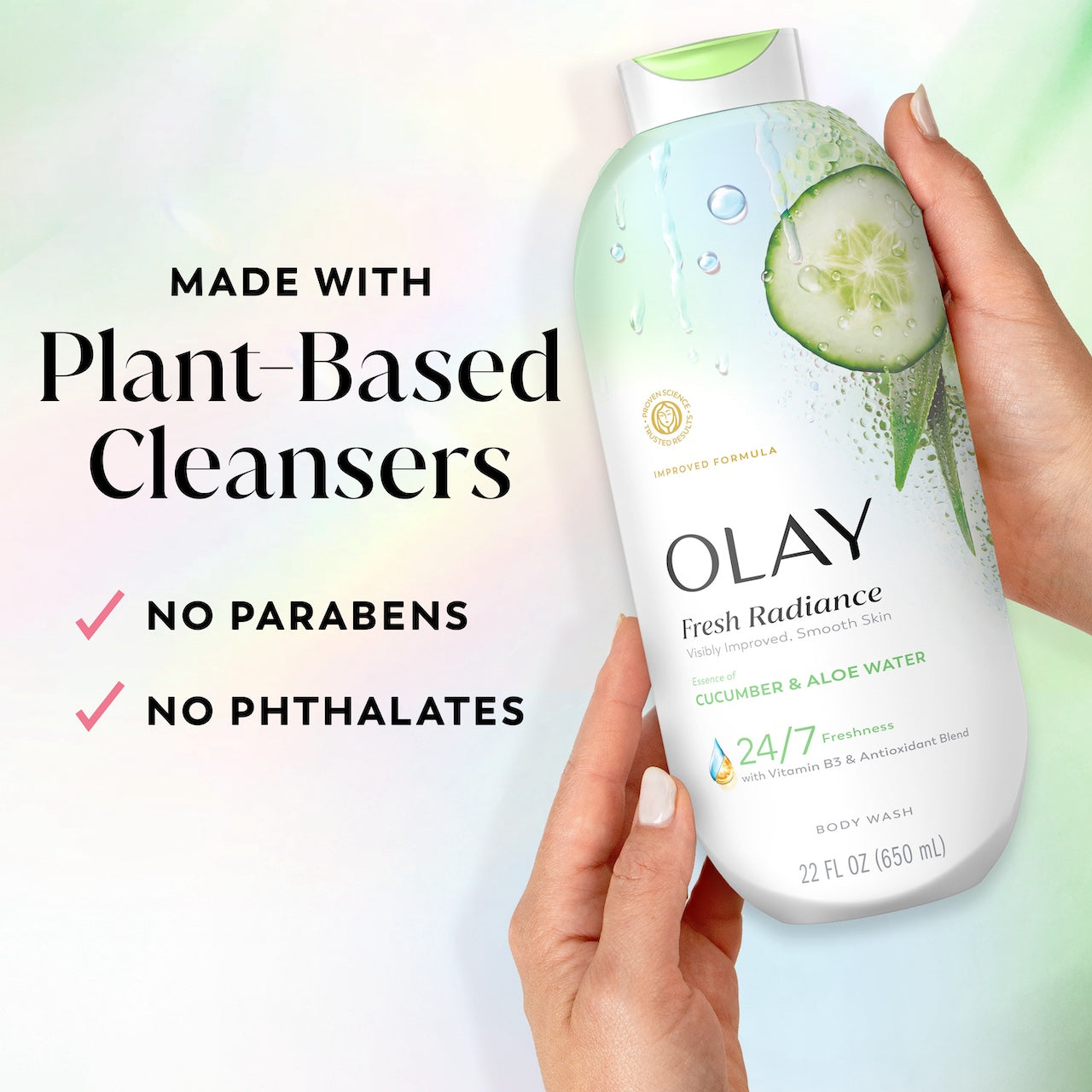 Olay Fresh Radiance Body Wash with Essence of Cucumber and Aloe Water, Vitamin B3 & Antioxidant Blend