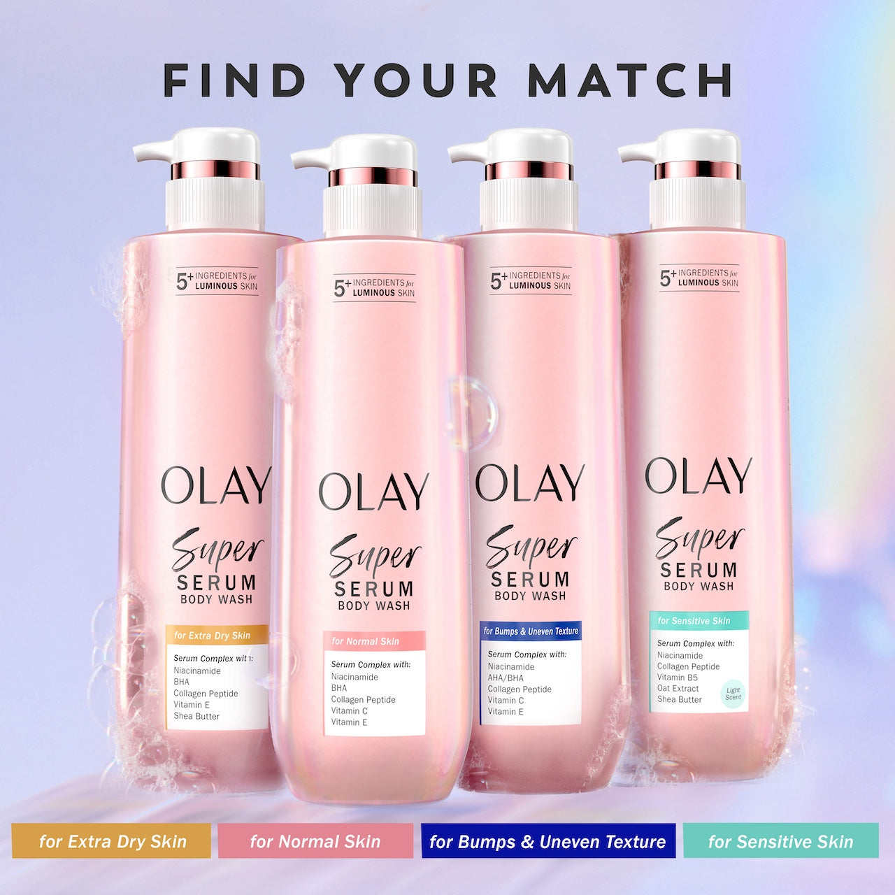 Olay Super Serum Body Wash for Sensitive Skin, 20oz, Serum Complex for Luminous Skin