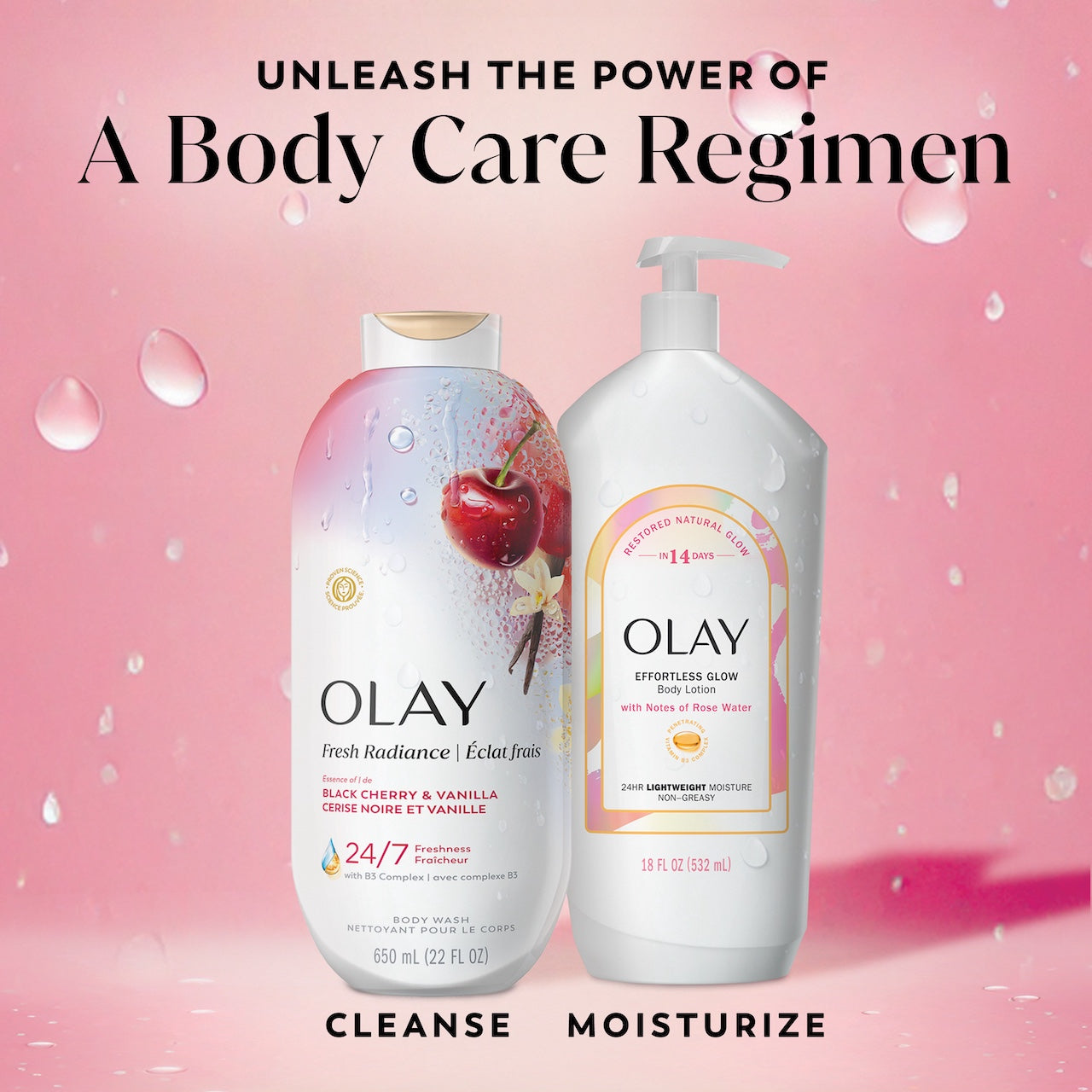 Olay Fresh Radiance Body Wash with Essence of Black Cherry and Vanilla, Vitamin B3 and Antioxidant Blend 22oz