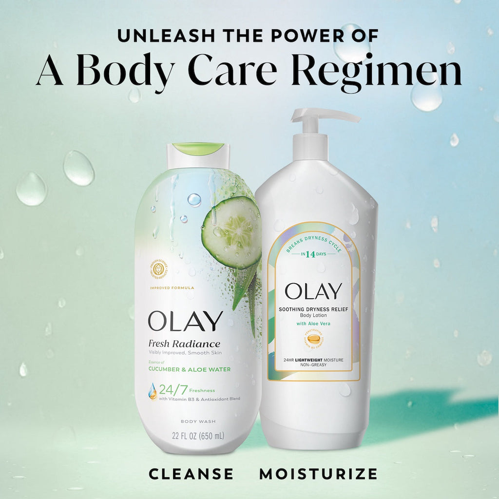 Olay Fresh Radiance Body Wash with Essence of Cucumber and Aloe Water, Vitamin B3 & Antioxidant Blend