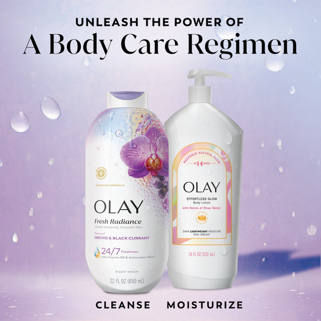 Olay Fresh Radiance Body Wash with Essence of Orchid and Black Currant, Vitamin B3 and Antioxidant Blend 22oz