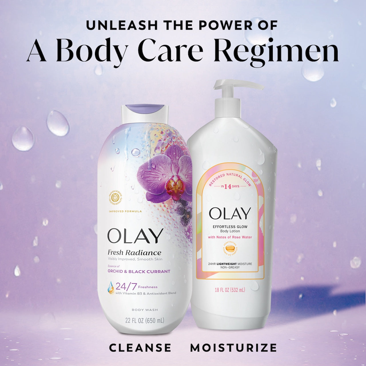Olay Fresh Radiance Body Wash with Essence of Orchid and Black Currant, Vitamin B3 and Antioxidant Blend 22oz