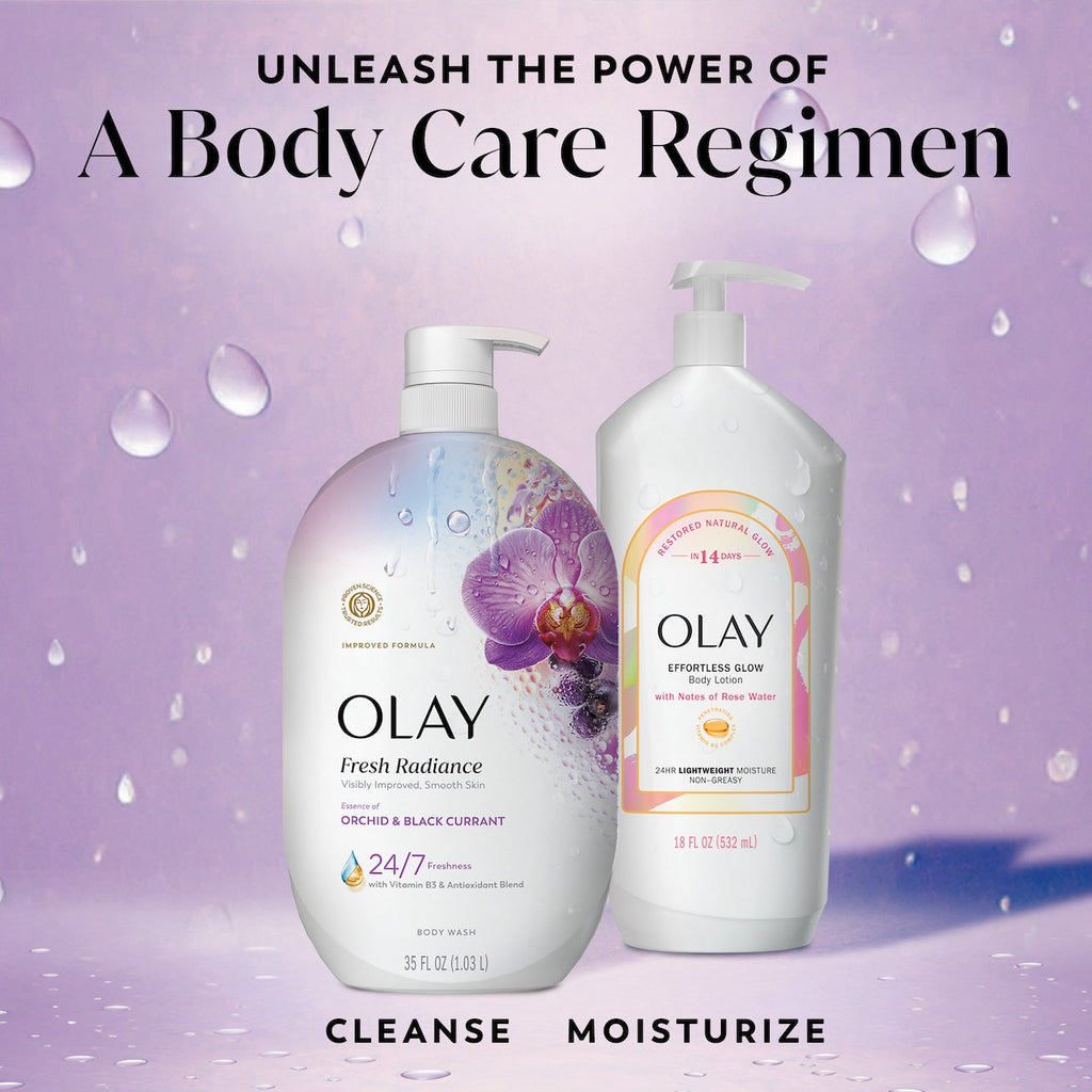Olay Fresh Radiance Body Wash with Essence of Orchid and Black Currant, Vitamin B3 and Antioxidant Blend 35oz