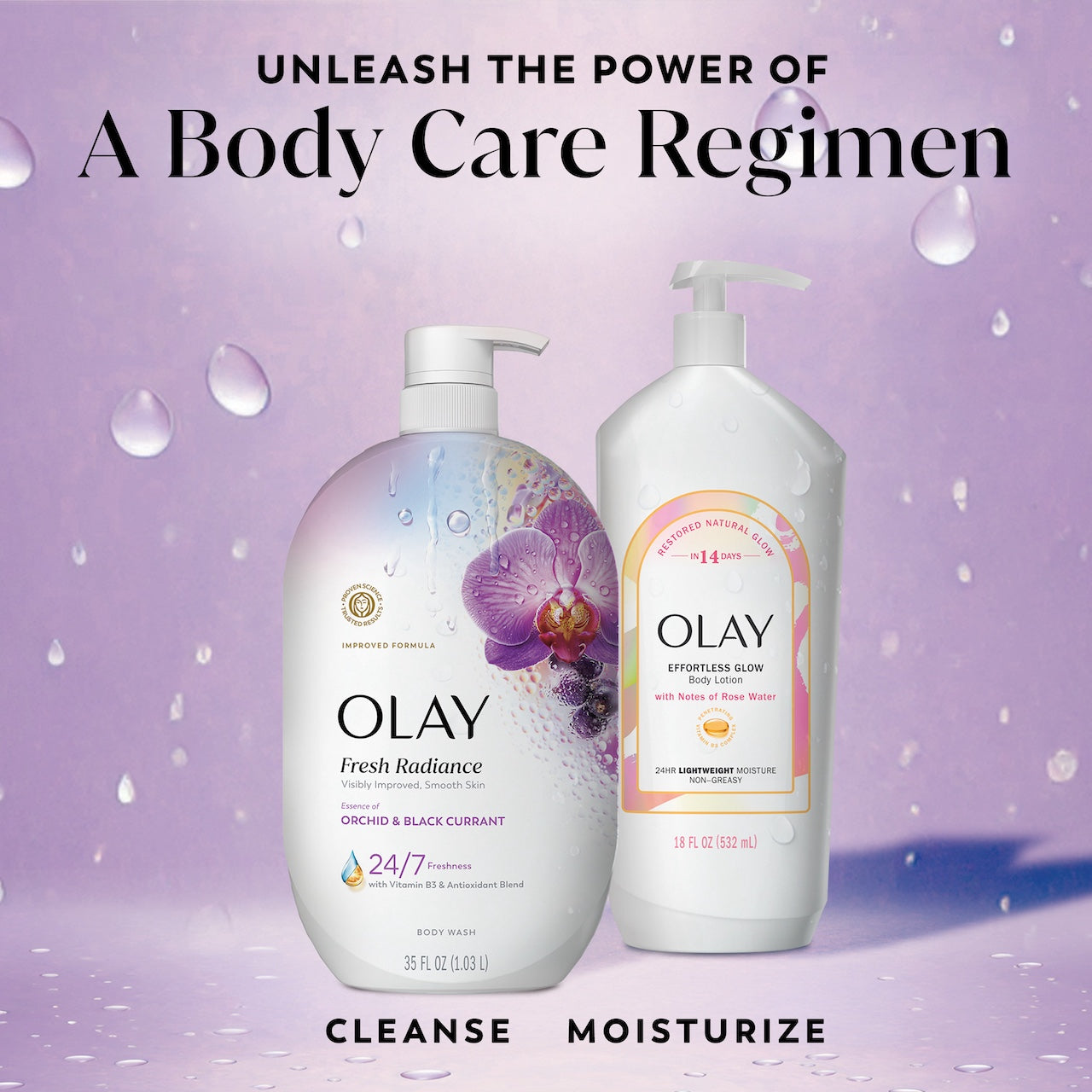Olay Fresh Radiance Body Wash with Essence of Orchid and Black Currant, Vitamin B3 and Antioxidant Blend 35oz