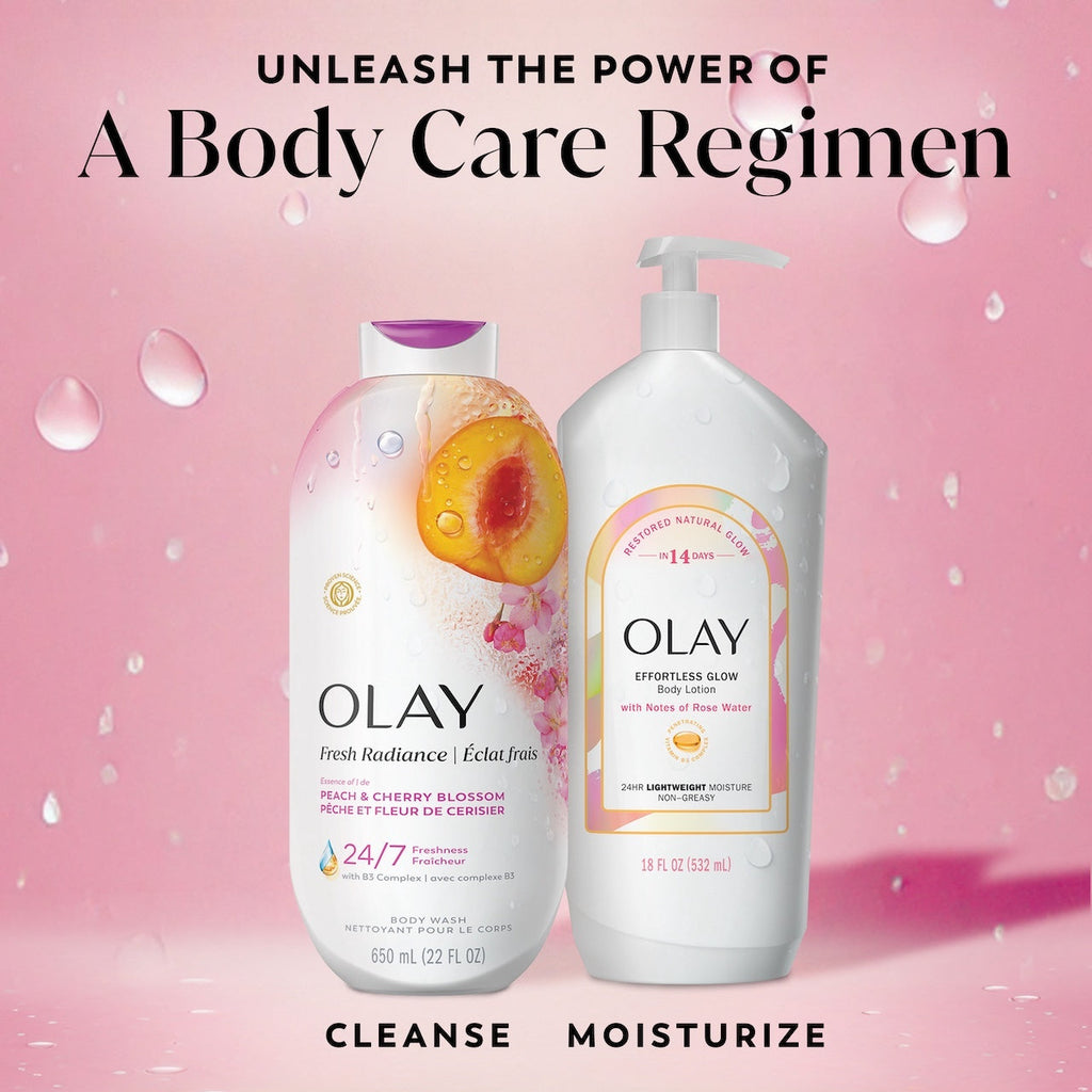Olay Fresh Radiance Body Wash with Essence of Peach and Cherry Blossom, Vitamin B3 and Antioxidant Blend 22oz