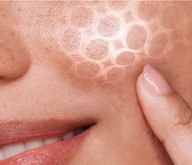 Close-up of hydrated skin